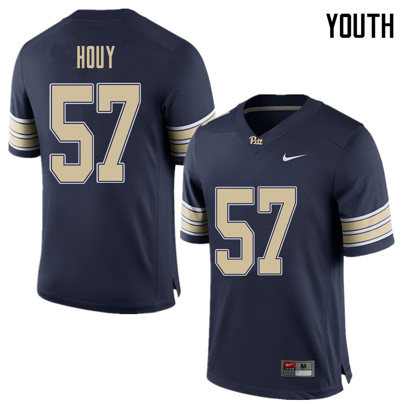 Youth #57 Gabe Houy Pittsburgh Panthers College Football Jerseys Sale-Home Blue